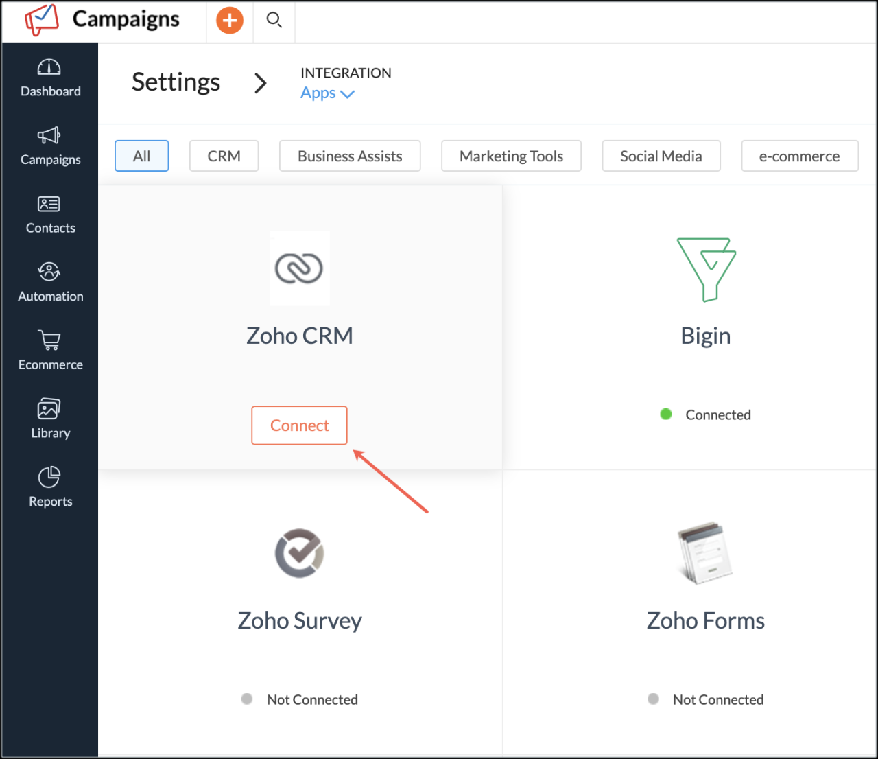 Zoho integration