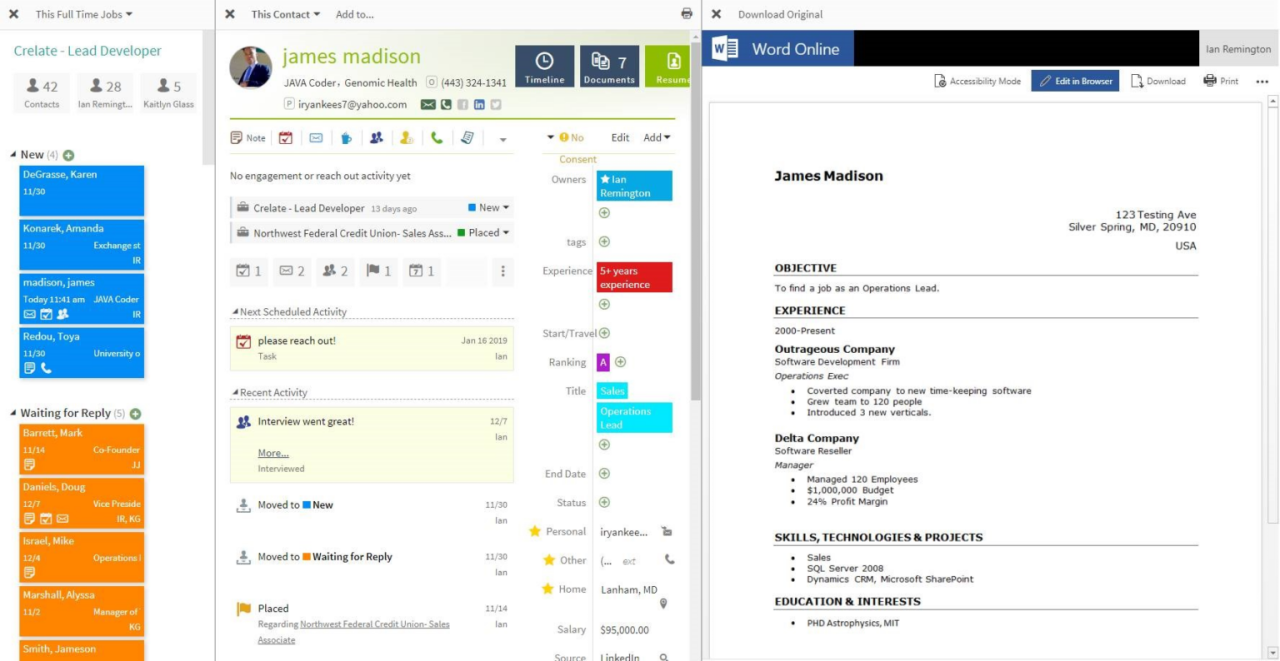 Crm recruitment
