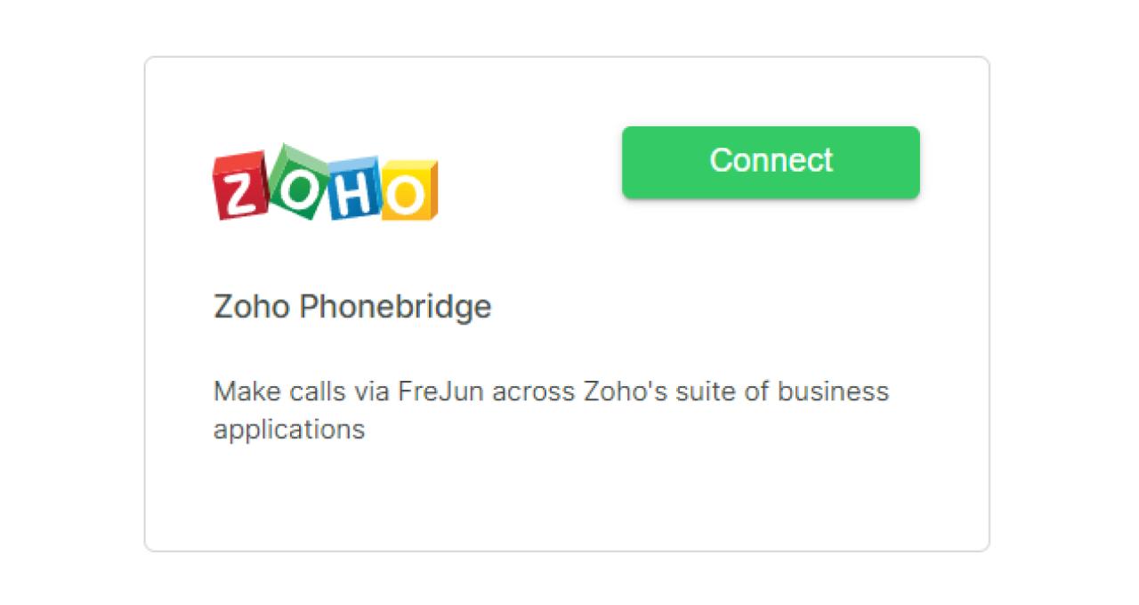 Zoho phonebridge