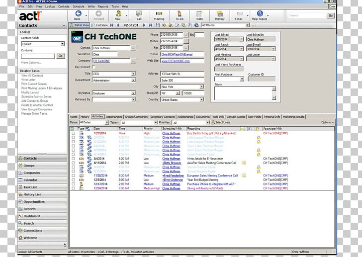 Act! CRM Computer Software Contact Manager Database Customer ...