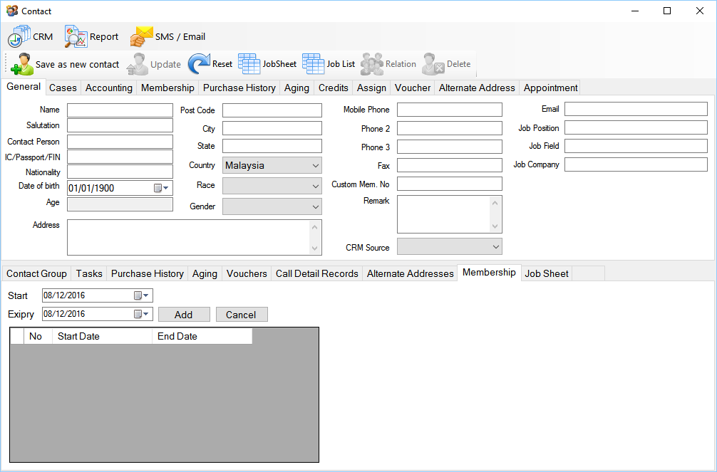 Membership crm system