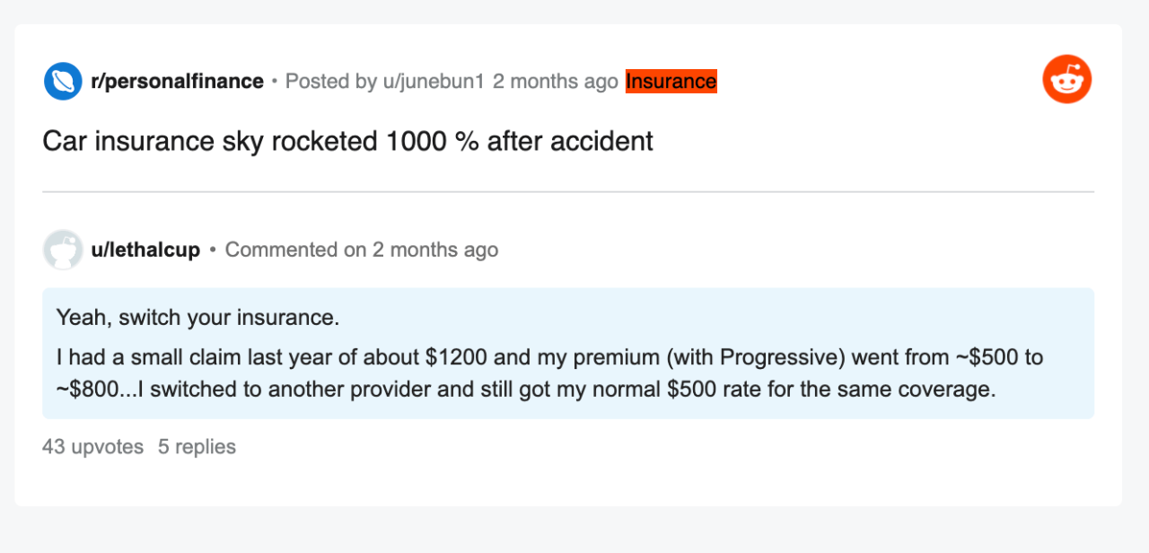Compare car insurance rates reddit
