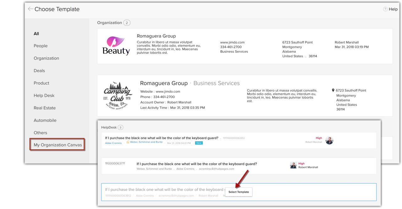 Zoho crm canvas
