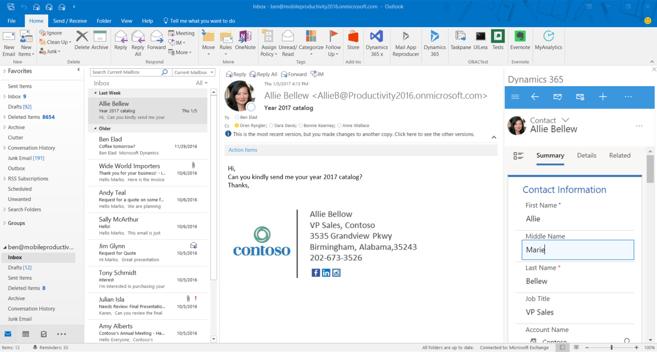 Microsoft outlook crm