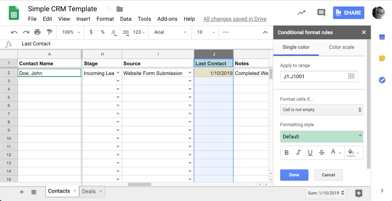 Google drive crm